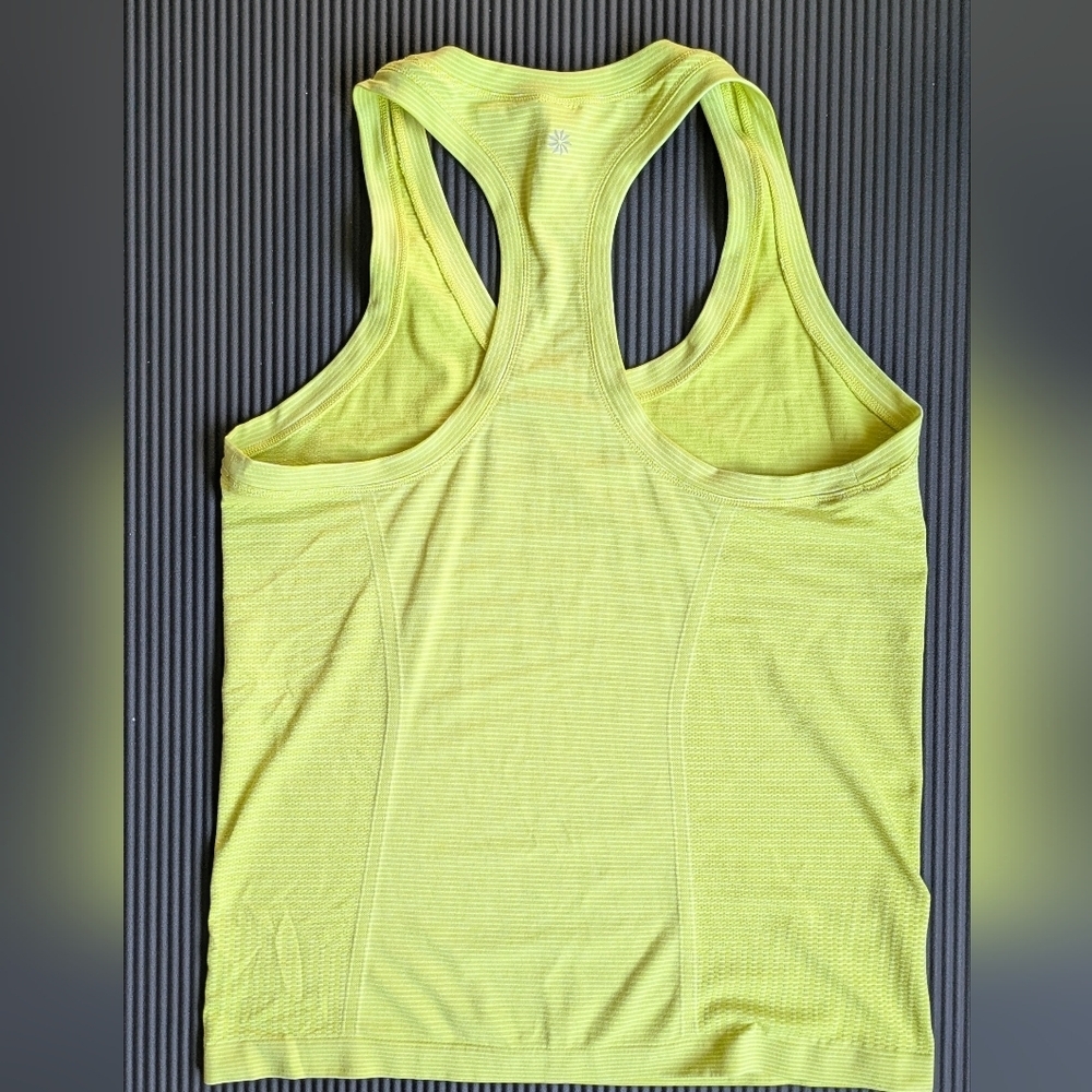 Athleta Seamless Stretchy Line Yellow Race Back Size L Like A New! - Picture 2 of 7